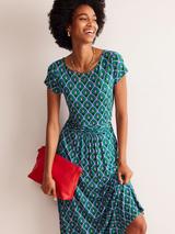 Boden Amelie Polka Dot Dress Blue White