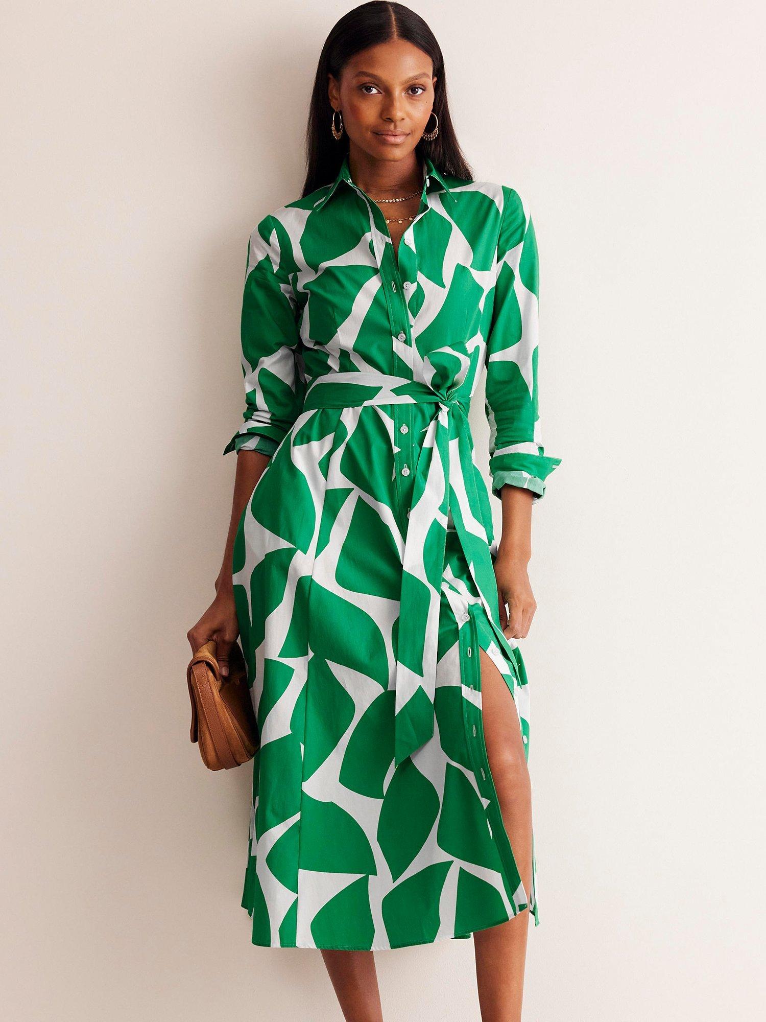 Boden Amy Abstract Midi Shirt Dress Tambourine