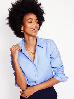 Boden Sienna Cotton Shirt, Oxford Blue, Oxford Blue