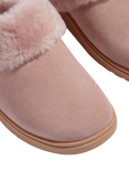 FitFlop Shearling Collar Suede Slippers, Dusky Pink