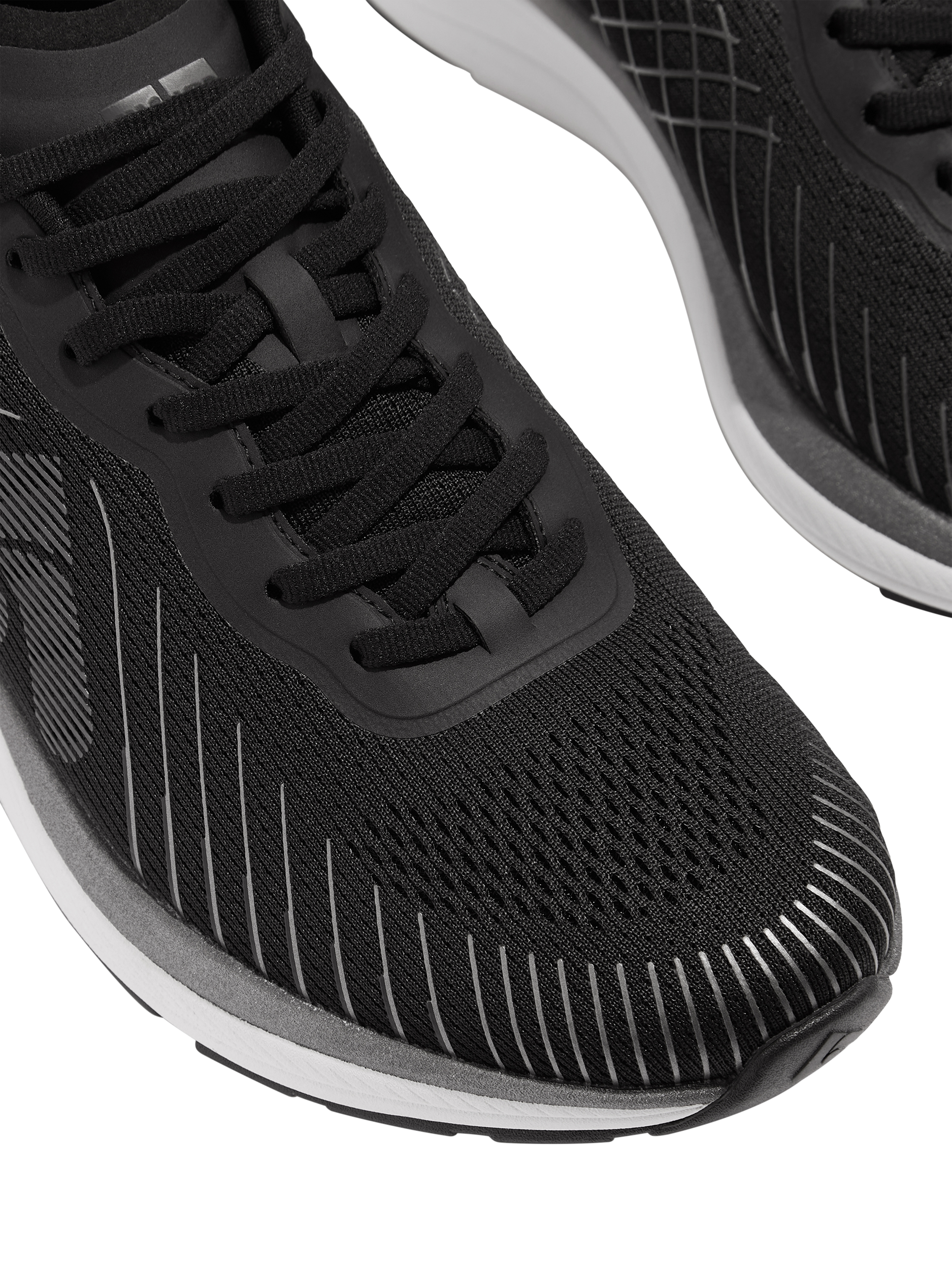 Product image 3 of 4, which shows FitFlop FF Runner Metallic Detail Mesh Sports Trainers, Black, 3