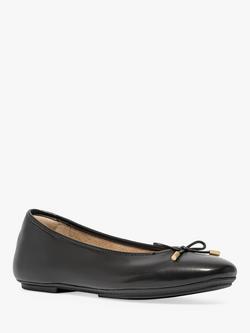 FitFlop Delicato Leather Bow Ballerina Pumps - view 2, Black