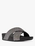 FitFlop Embellished Cross Strap Sliders, Silver