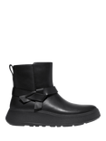 FitFlop Leather Flatform Boots, Black