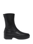 FitFlop F-Luma Stretch Leather Demi-Wedge Mid-Calf Boots, Black