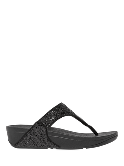 FitFlop Lulu Glitter Flip Flops, Black