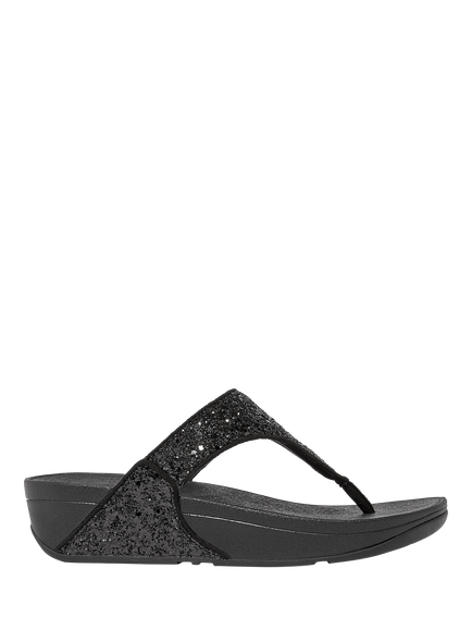 FitFlop Lulu Glitter Flip Flops, Black