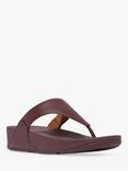 FitFlop Lulu leather Flip Flops, Mauve Wine