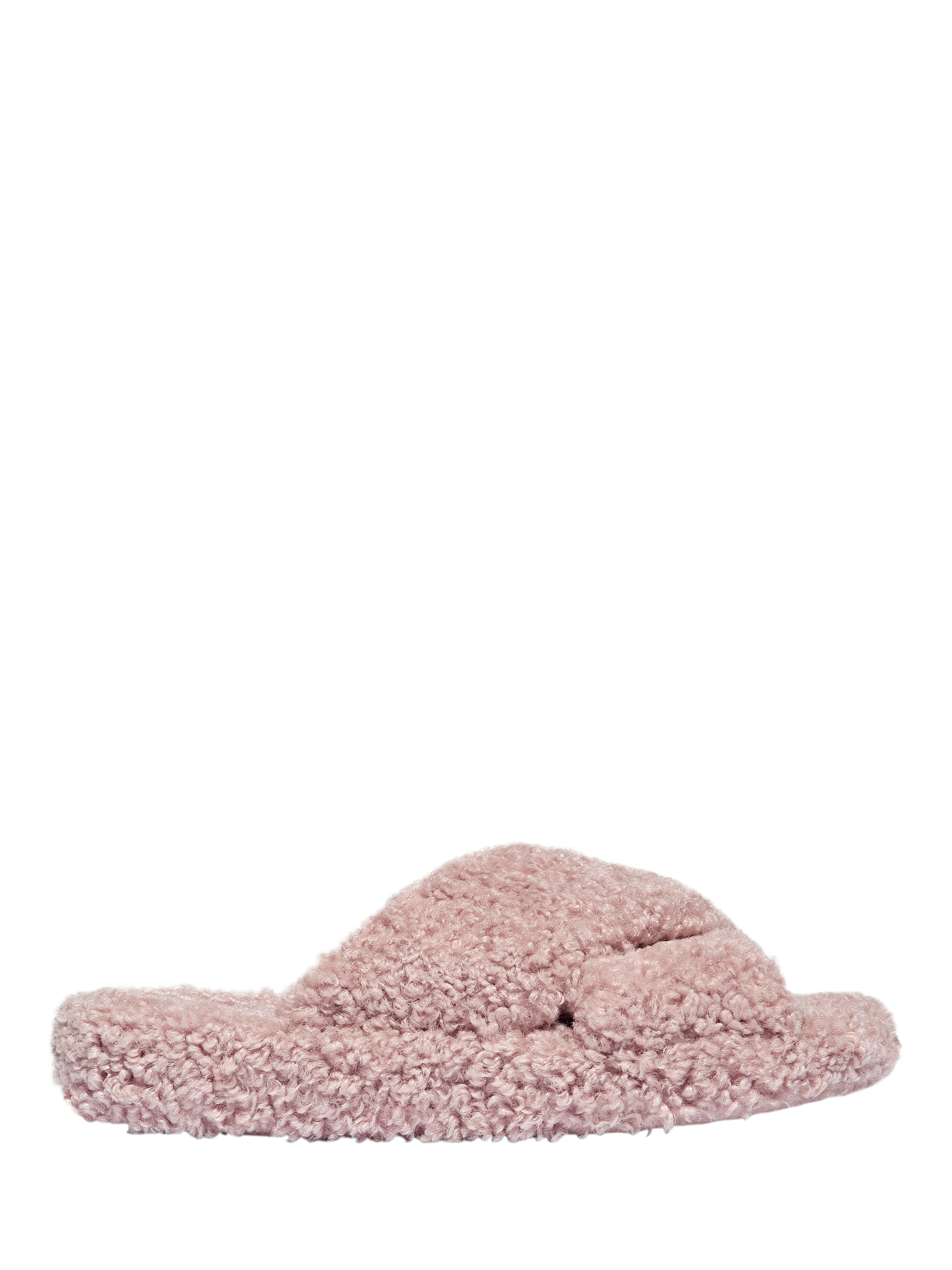 FitFlop iQushion Deluxe Padded Teddy Cross Sliders, Pink