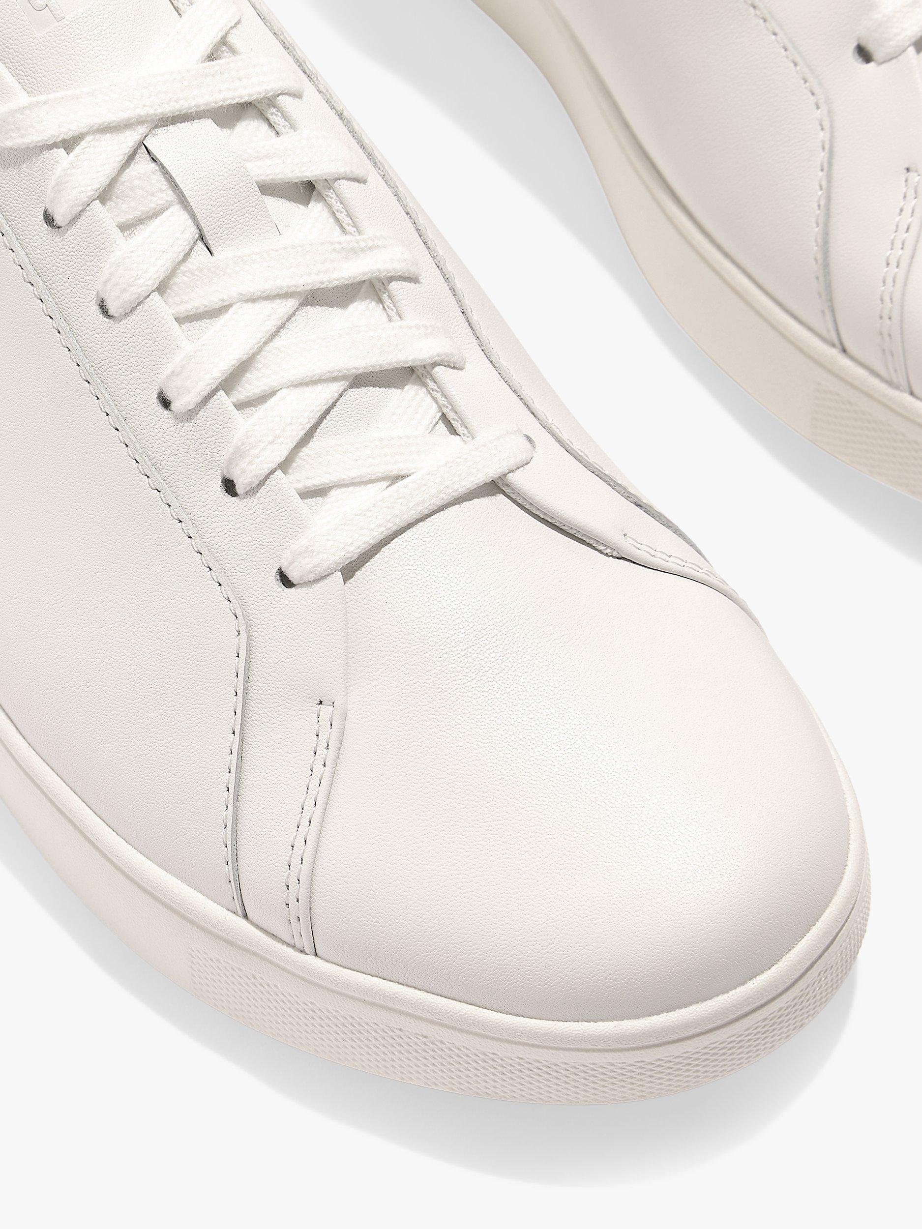 Product image 3 of 4, which shows FitFlop Rally Leather Crystal Detail Trainers, Urban White/Silver, 3