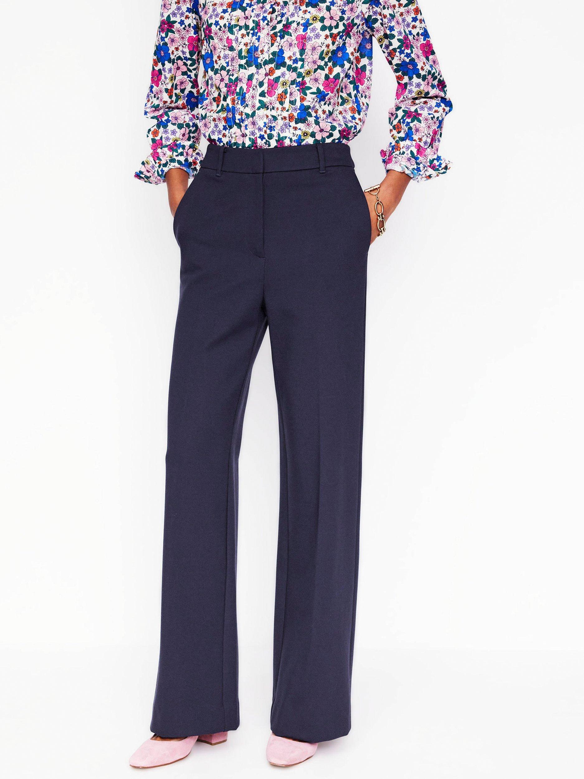 Product image 3 of 5, which shows Boden Westbourne Ponte Trousers, Navy, 16