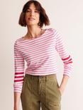 Boden Ella Breton Stripe Top, Ivory/Pink