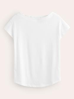 Boden Boat Neck T-Shirt, White, White