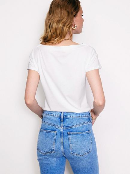 Boden Boat Neck T-Shirt, White - view 2, White