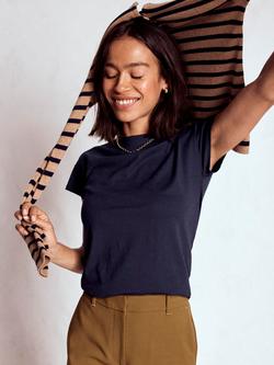 Boden Boat Neck T-Shirt, Navy, Navy