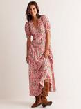 Boden Floral Godet Tea Dress, Cream/Multi