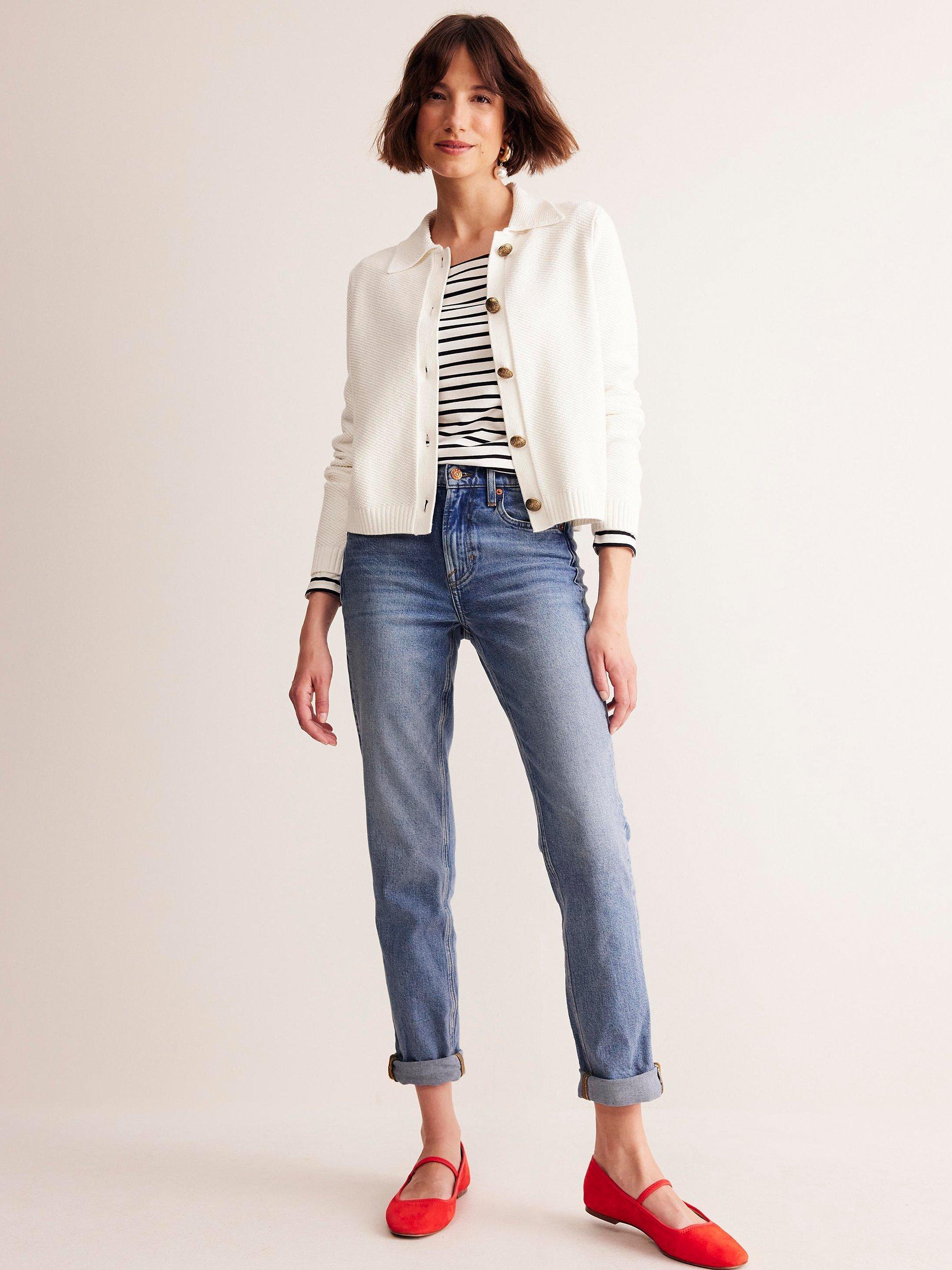 Product image 3 of 7, which shows Boden Mid Rise Girlfriend Jeans, Light Vintage, 27R