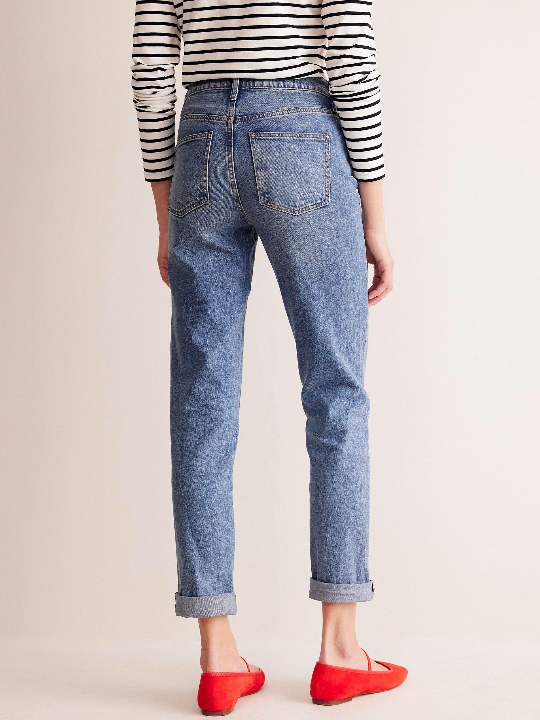 Product image 2 of 7, which shows Boden Mid Rise Girlfriend Jeans, Light Vintage, 27R