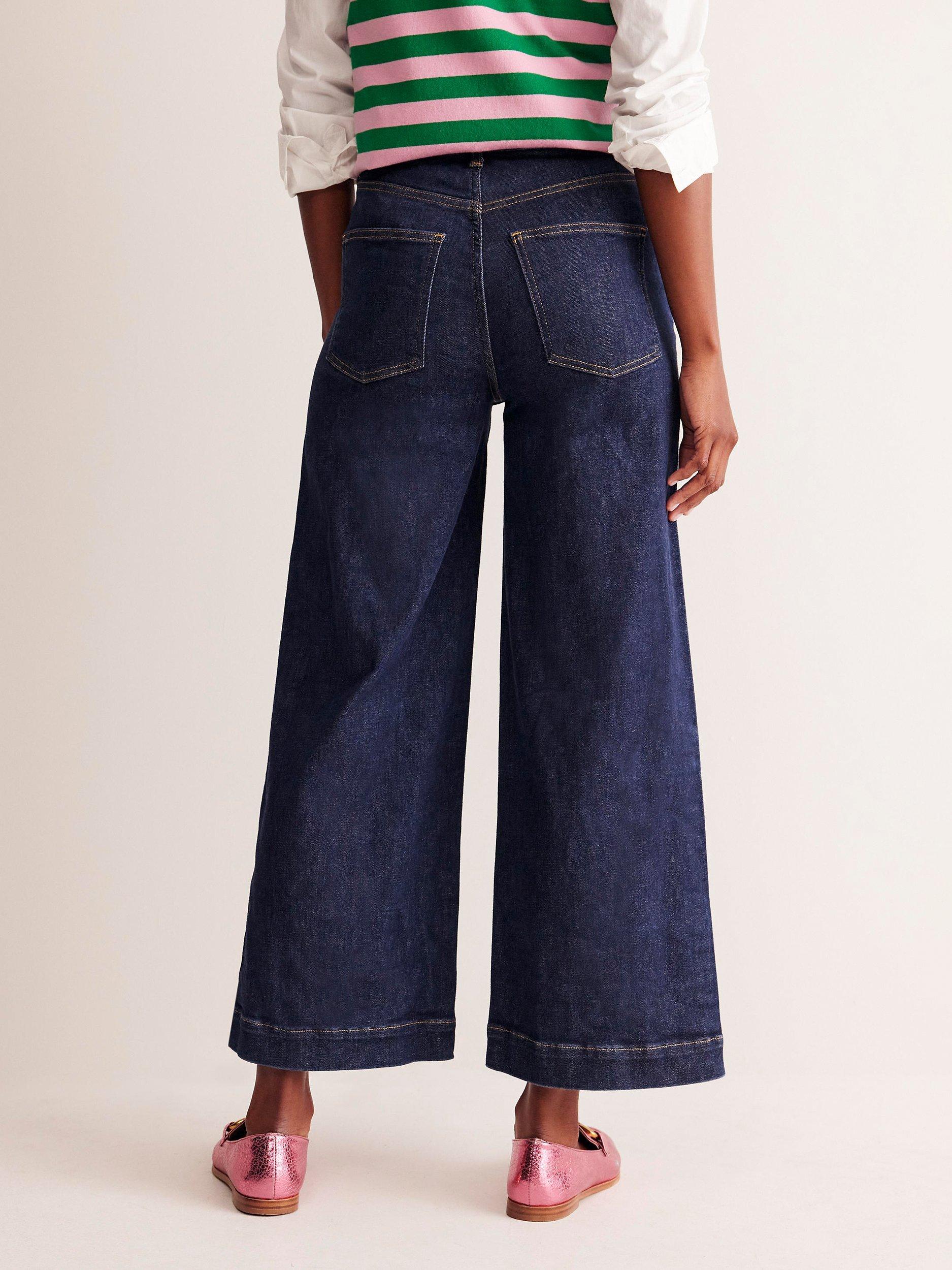 Product image 3 of 6, which shows Boden Mid Rise Flared Jeans, Indigo Rinse, 27R