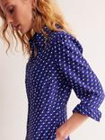 Boden Pocket Shirt Spot Dress, Blue