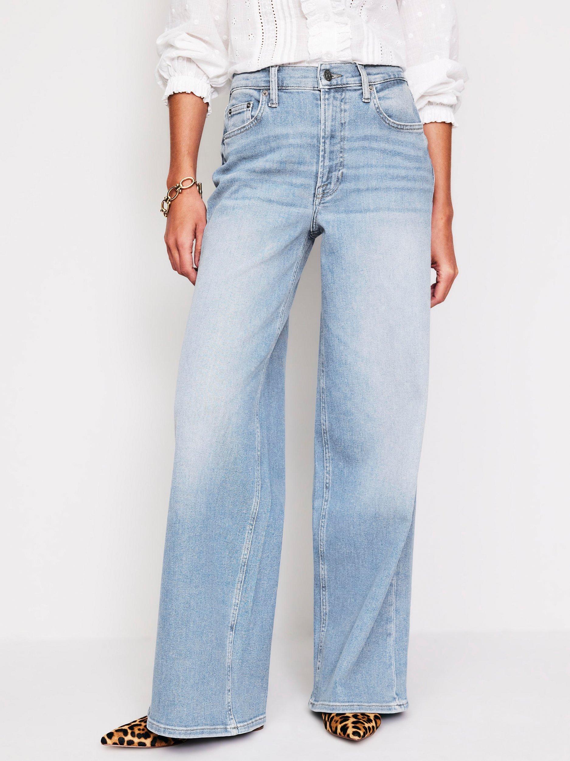 Product image 4 of 6, which shows Boden High Rise Wide Leg Jeans, Light Wash, 29R