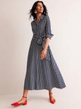 Boden Marcia Stripe Midi Dress, Navy/Ivory