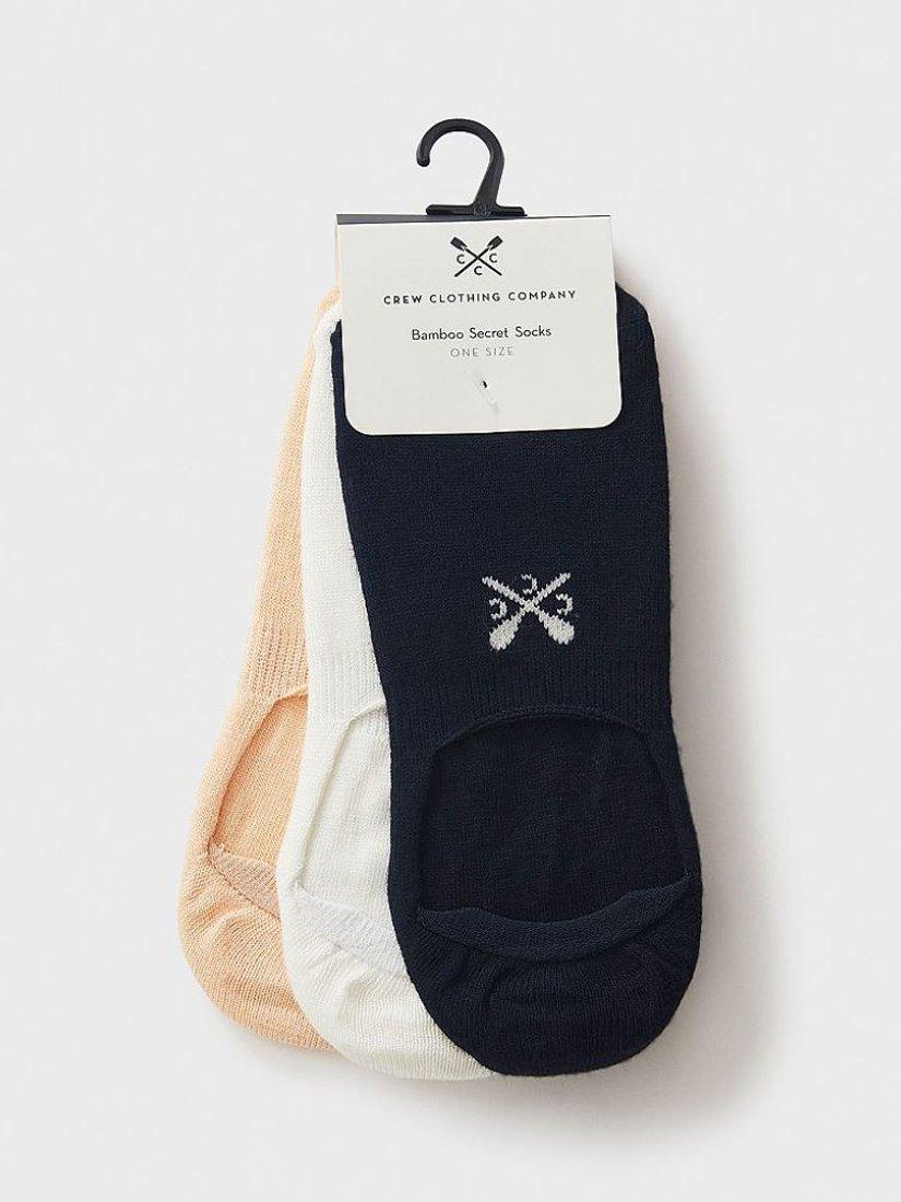 Product image 2 of 2, which shows Crew Clothing Secret Socks, Pack of 3, Multi/White