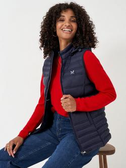 Crew Clothing Lightweight Packable Padded Gilet, Navy Blue, Navy Blue