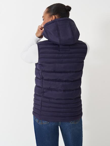 Crew Clothing Lightweight Packable Padded Gilet - view 2, Navy Blue