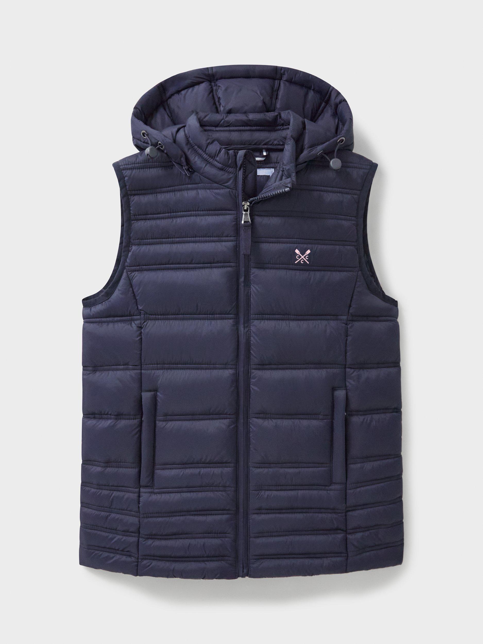 Crew Clothing Lightweight Packable Padded Gilet Navy Blue