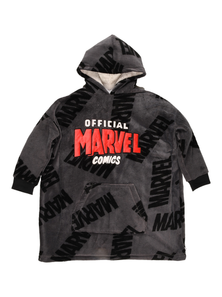 Brand Threads Kids' Marvel Fleece Hooded Blanket, Black/Red, Black/Red