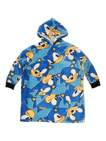 Brand Threads Sonic The Hedgehog Hooded Blanket, Blue, Blue