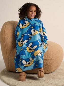 Brand Threads Sonic The Hedgehog Hooded Blanket, Blue - view 2, Blue