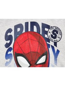 Brand Threads Kids' Spiderman Hoodie, Grey/Multi - view 2, Grey/Multi