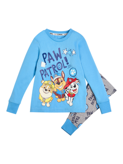 Brand Threads Kids' Paw Patrol Jersey Pyjama Set, Blue/Multi, Blue/Multi