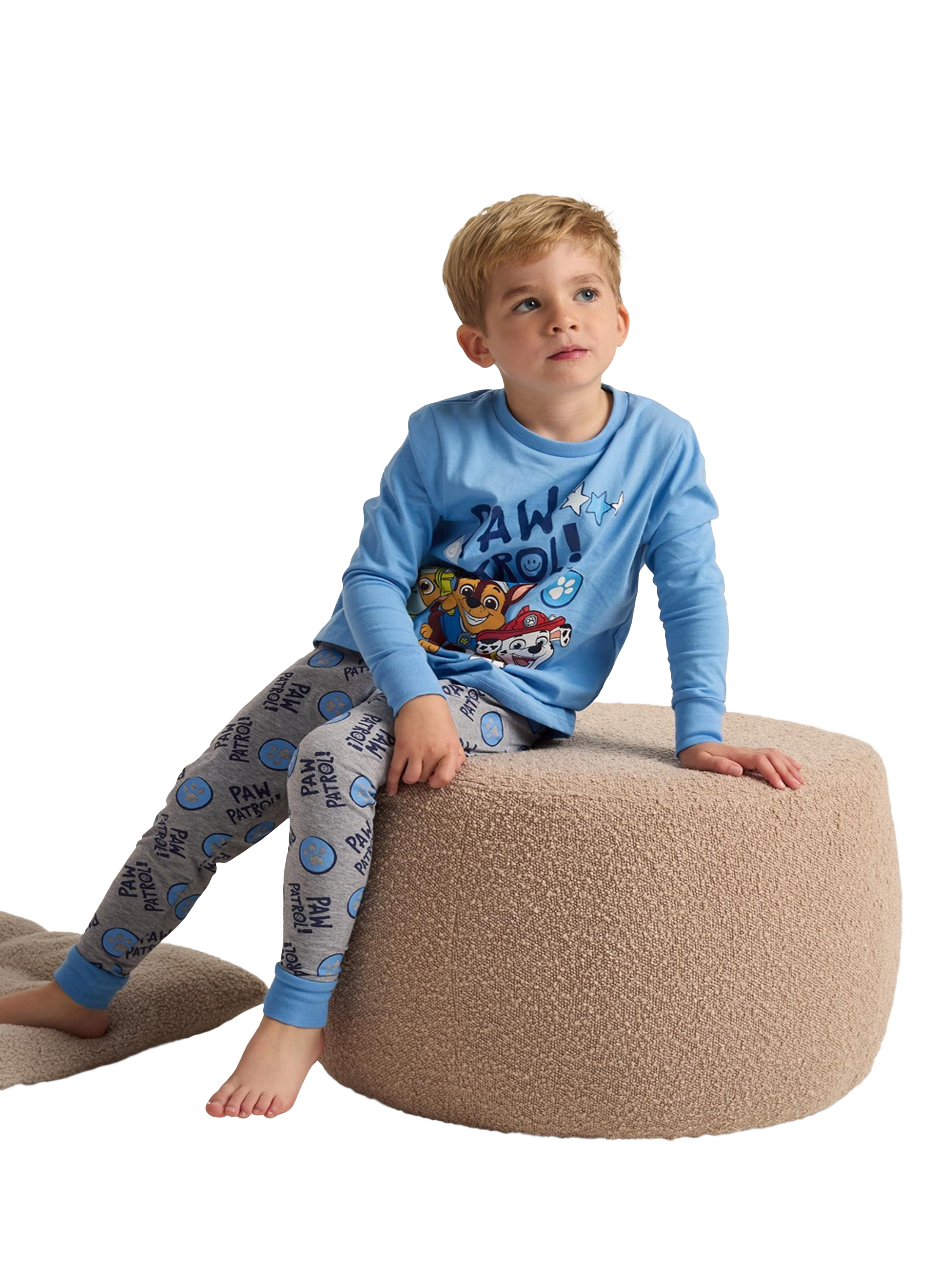 Product image 5 of 5, which shows Brand Threads KIds' Paw Patrol Jersey Pyjama Set, Blue/Multi, 3-4 years