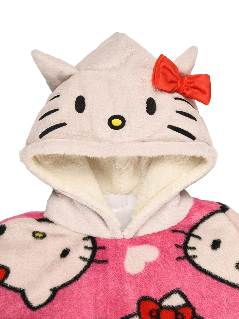 Product image 4 of 4, which shows Brand Threads Hello Kitty Hooded Blanket, Pink