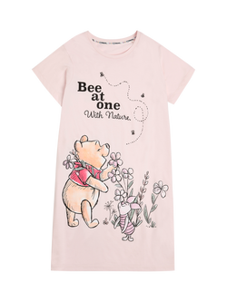 Brand Threads Winnie The Pooh Nature Nightdress, Pink/Multi, Pink/Multi