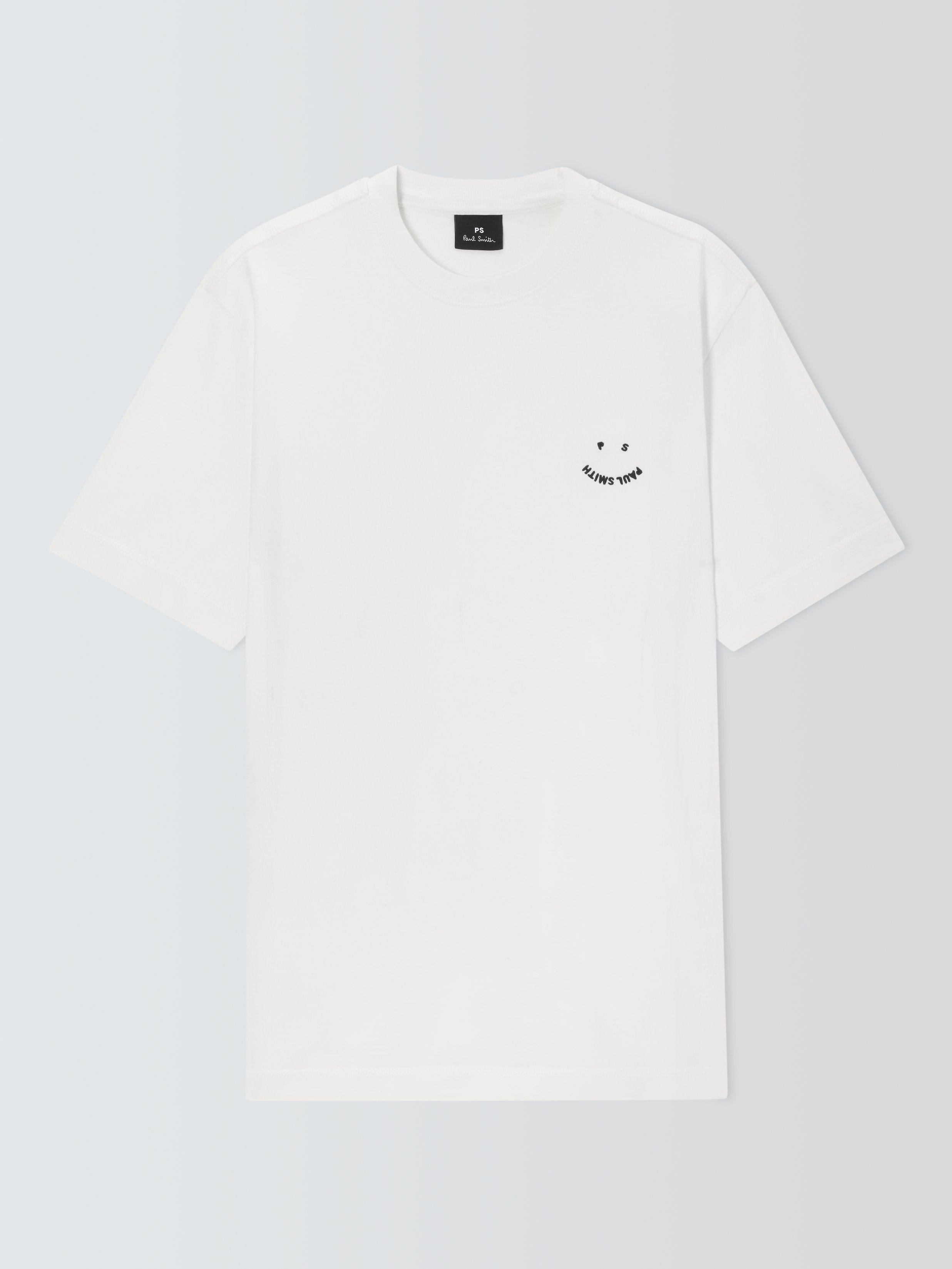 PS Paul Smith Organic Cotton Regular Fit Happy Logo T-Shirt, White