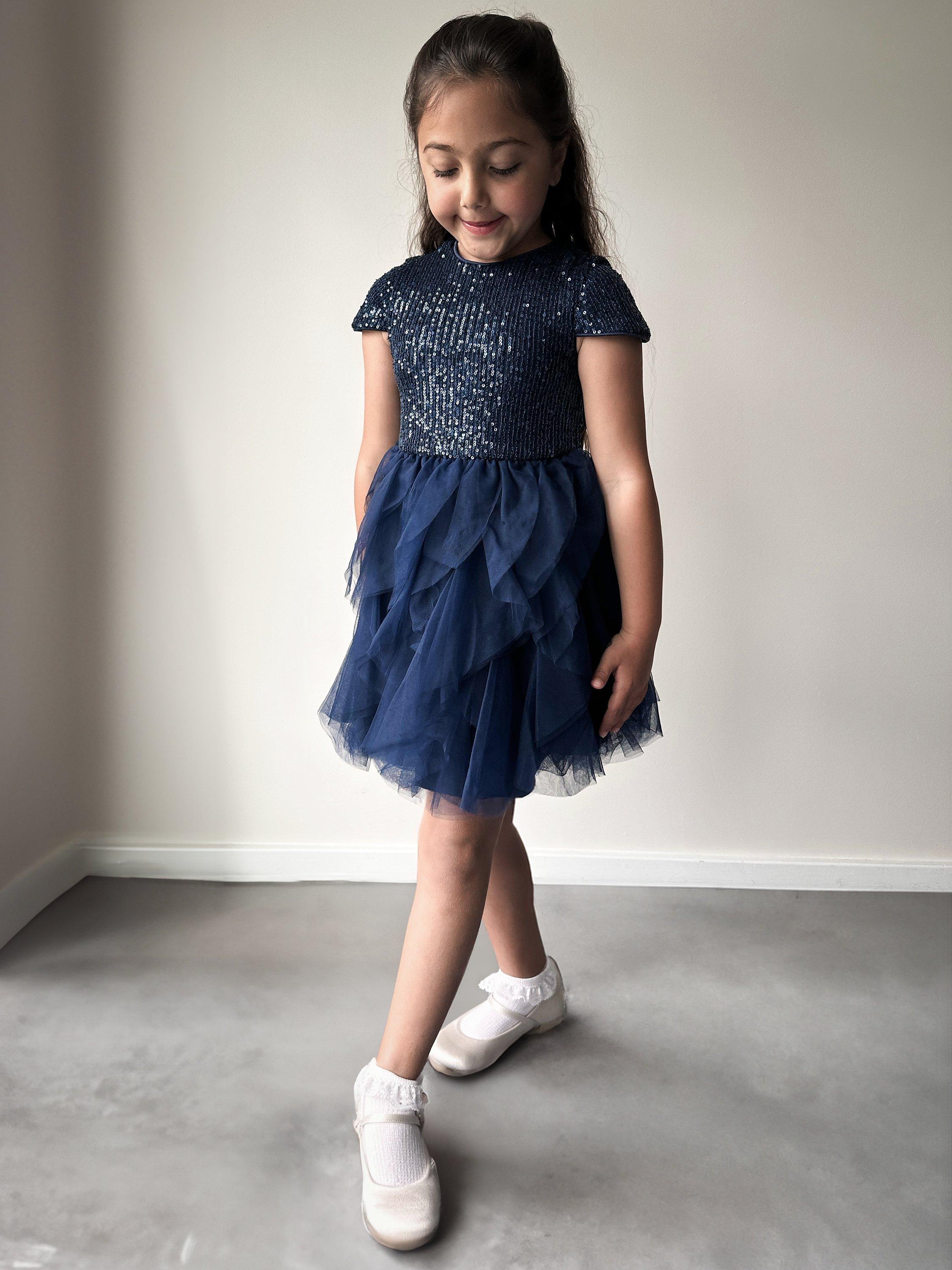 Chi Chi London Kids Sequin Dress Navy