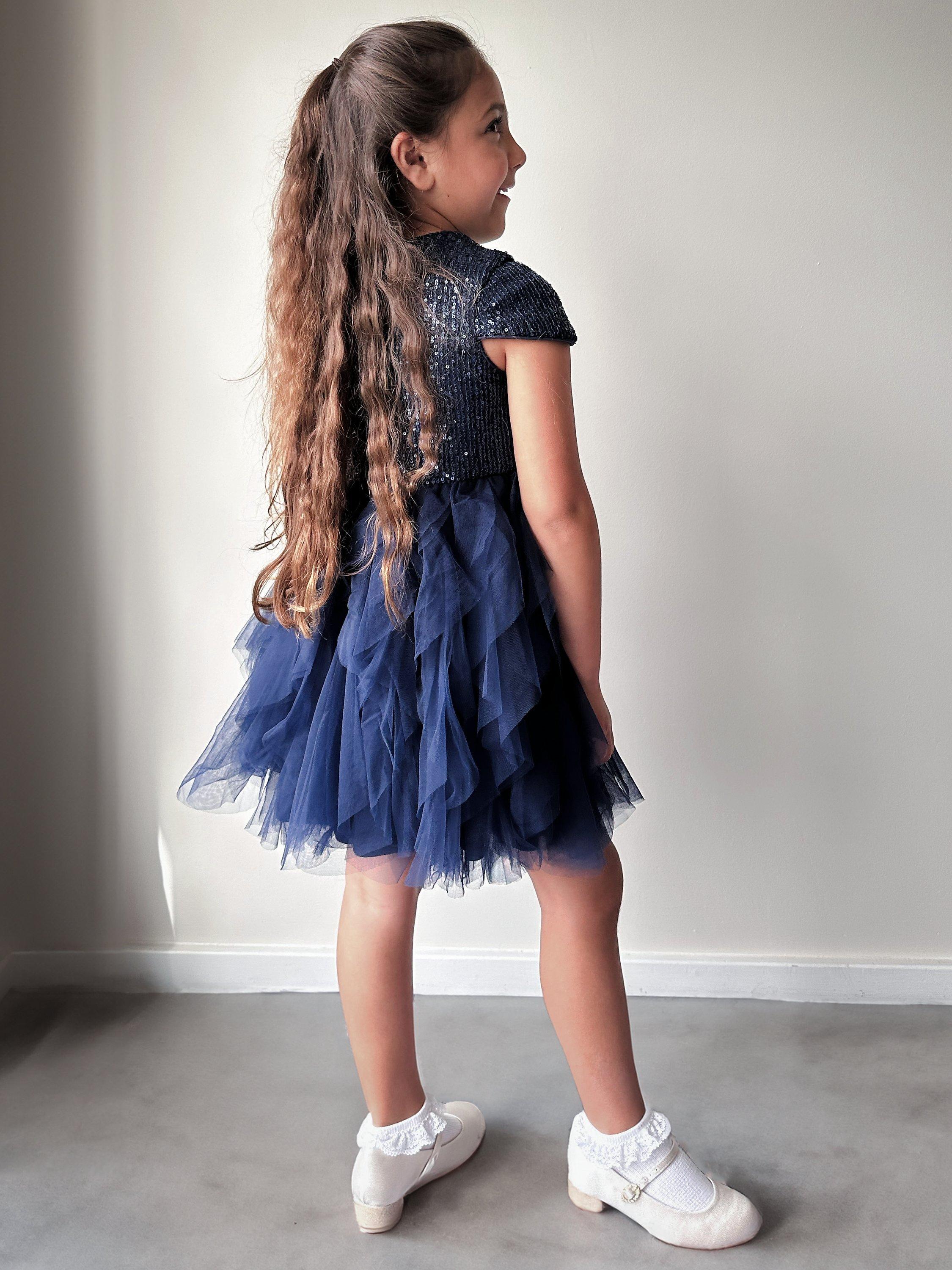 Chi Chi London Kids Sequin Dress Navy