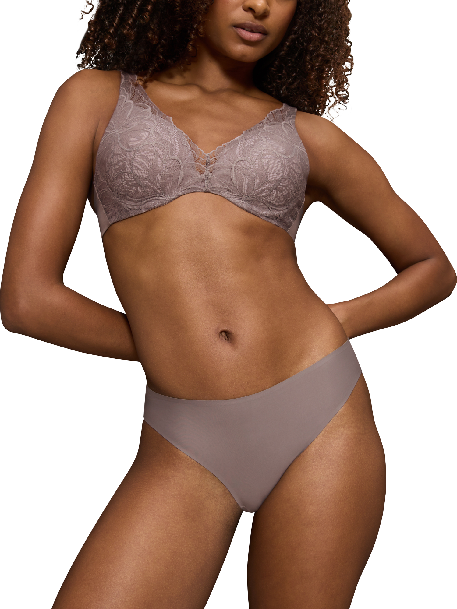 Product image 4 of 5, which shows Triumph Body Make up Illusion Lace Briefs, Pigeon Grey, 8