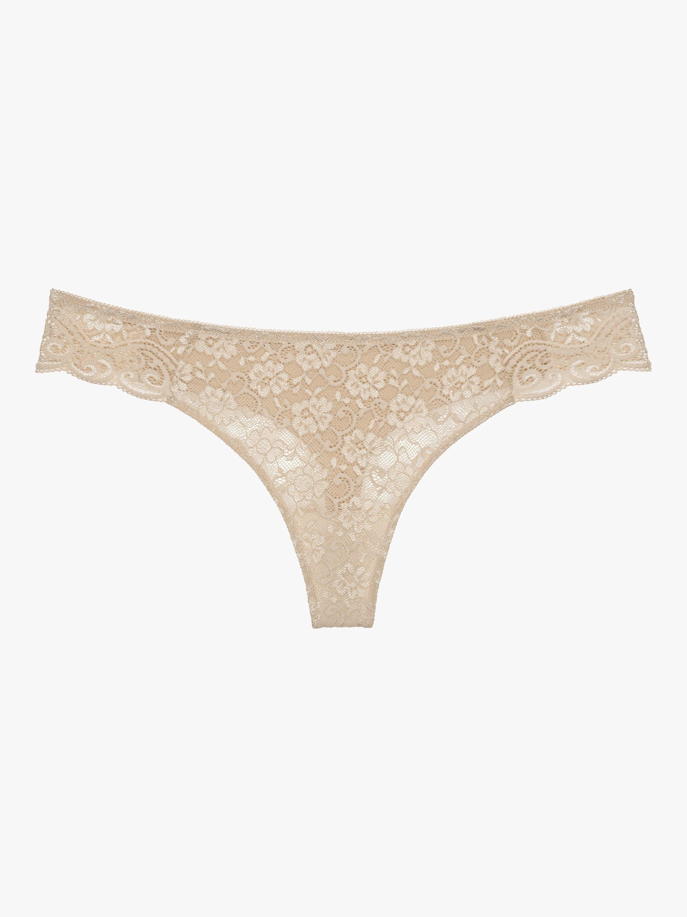 Product image 5 of 5, which shows Triumph Amourette Lace Hipster Thong, Skin, 8