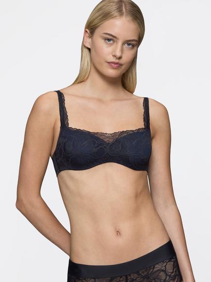 Triumph Body Make-Up Illusion Lace Balconette Bra, Black