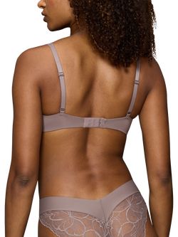Triumph Body Make-Up Illusion Lace Padded Underwired Bra - view 2, Pigeon Grey