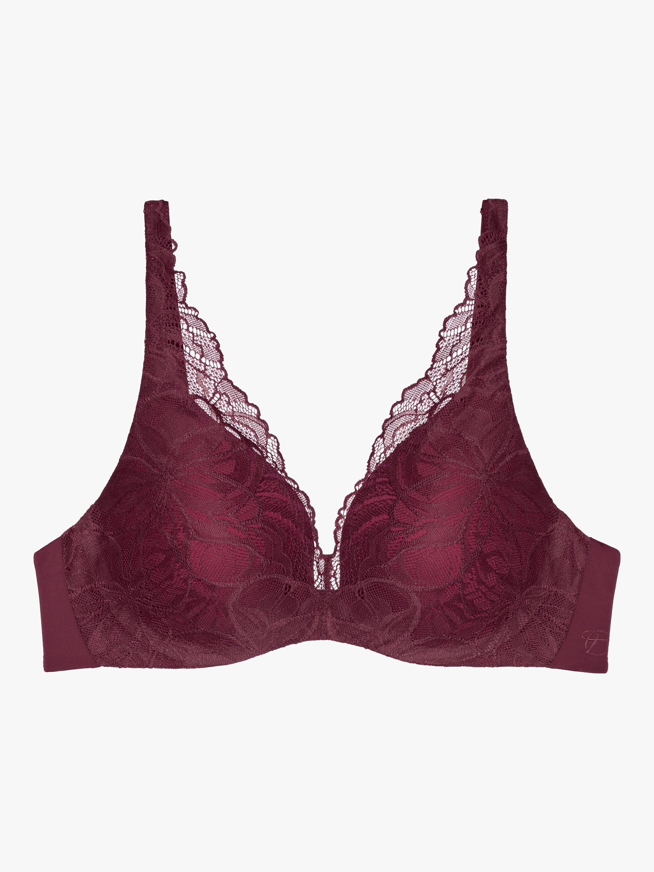 Product image 5 of 5, which shows Triumph Body Make-Up Illusion Lace Padded Underwired Bra, Woodrose, 32B