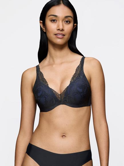 Triumph Body Make-Up Illusion Lace Padded Underwired Bra, Black