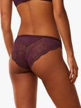 Triumph Amourette Charm Lace Brazilian Knickers, Deep Burgundy