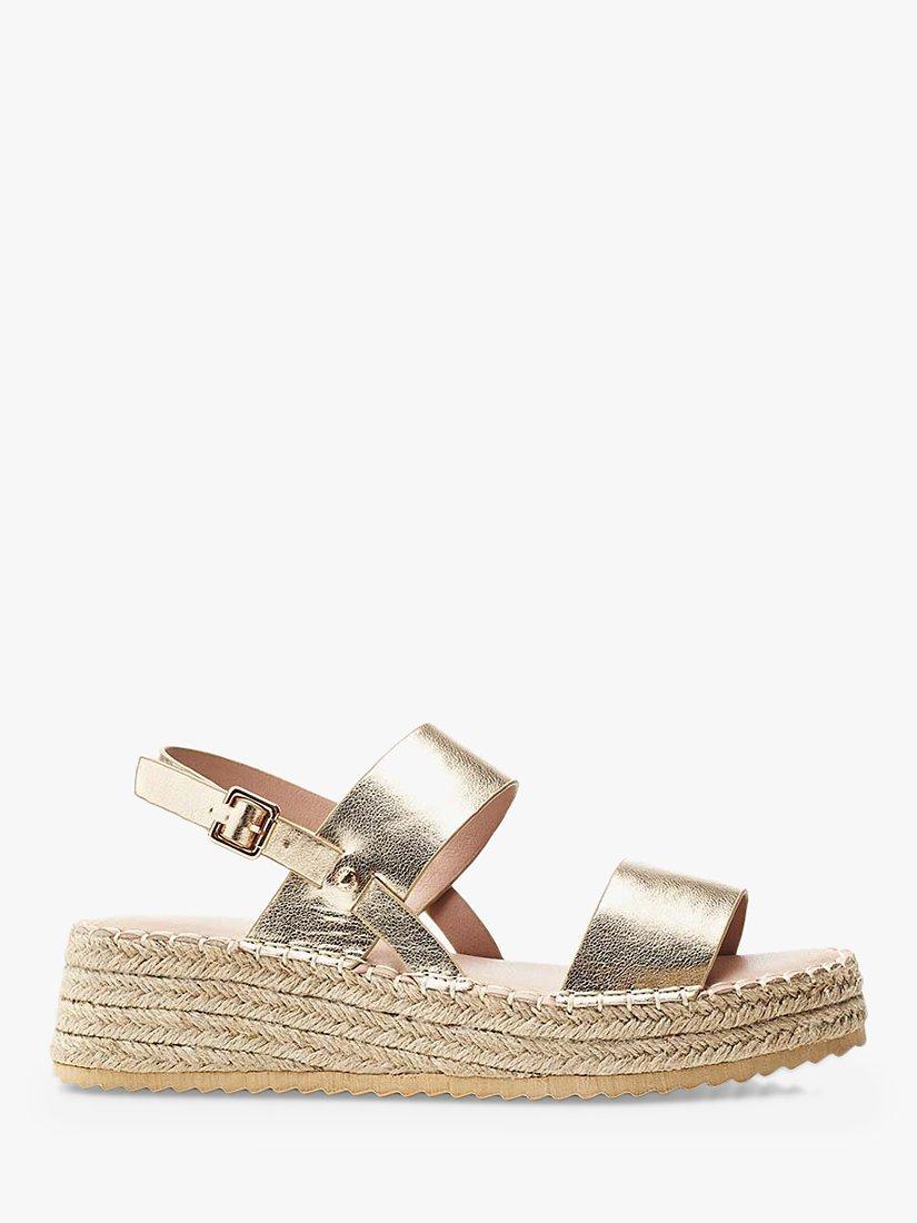 Moda in Pelle Nashay Leather Espadrille Sandals, Gold