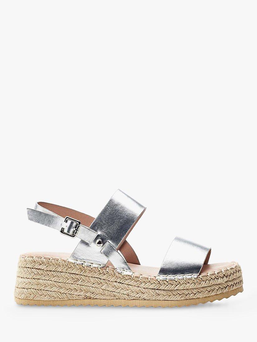 Moda in Pelle Nashay Leather Espadrille Sandals, Silver